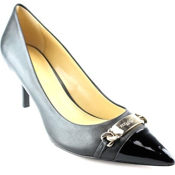 Coach BOWERY Patent Leather Pointed-Toe Kitten Heel Pumps - Picture 5 of 7